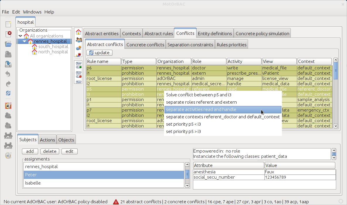 conflicts detection